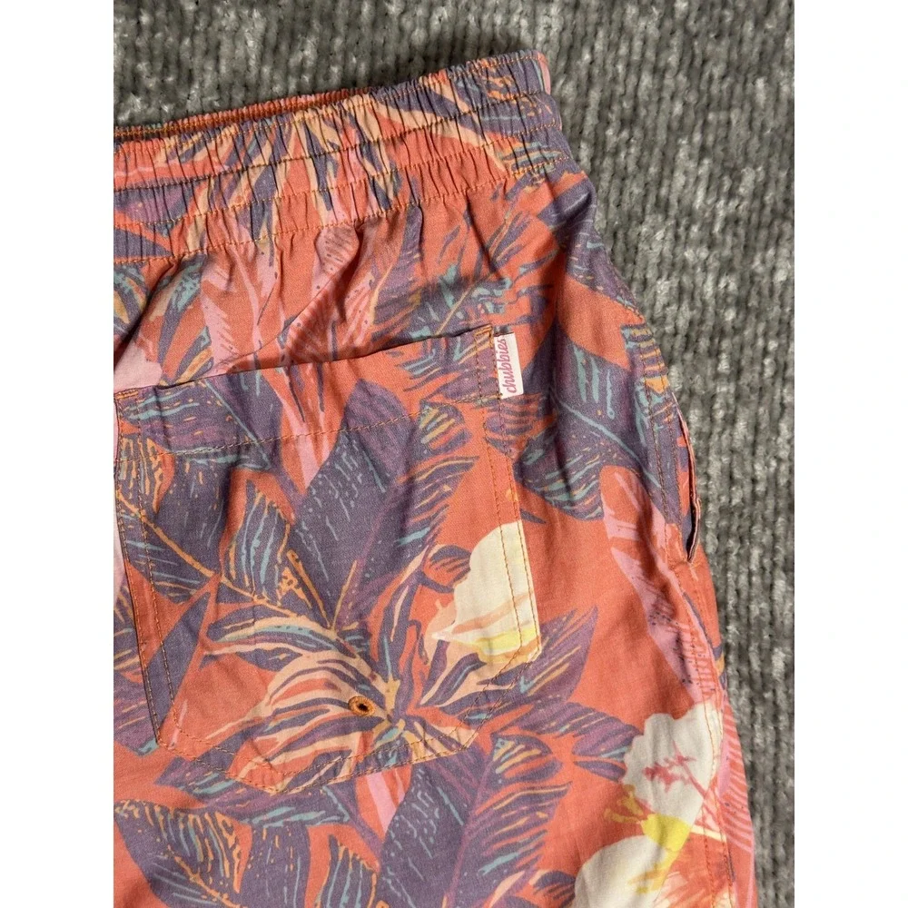 Chubbies Swim Shorts Mens Medium Multicolored Floral Drawstring Pockets